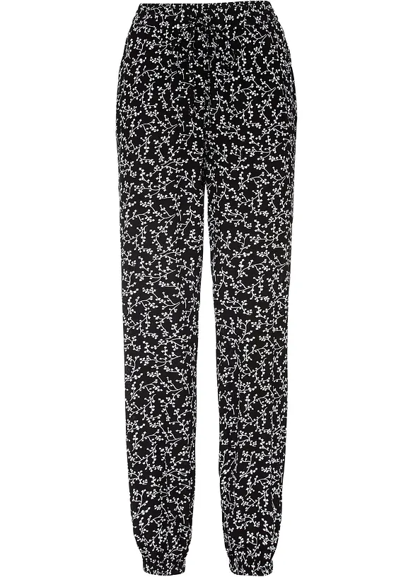 Schlupfhose aus reiner Viskose in schwarz von vorne - bonprix Schlupfhose aus reiner Viskose in schwarz von vorne - bonprix