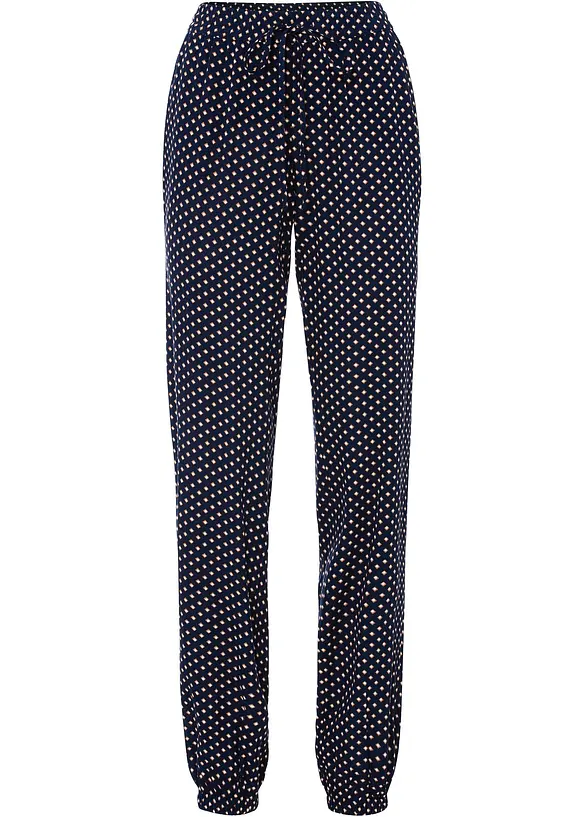 Schlupfhose aus reiner Viskose in blau von vorne - bonprix Schlupfhose aus reiner Viskose in blau von vorne - bonprix
