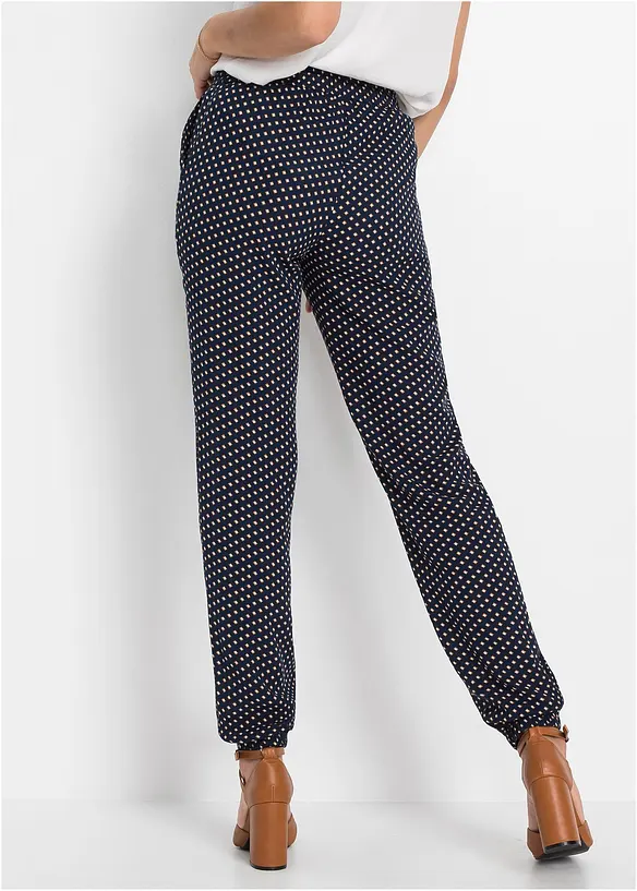 Schlupfhose aus reiner Viskose in blau von hinten - bonprix Schlupfhose aus reiner Viskose in blau von hinten - bonprix