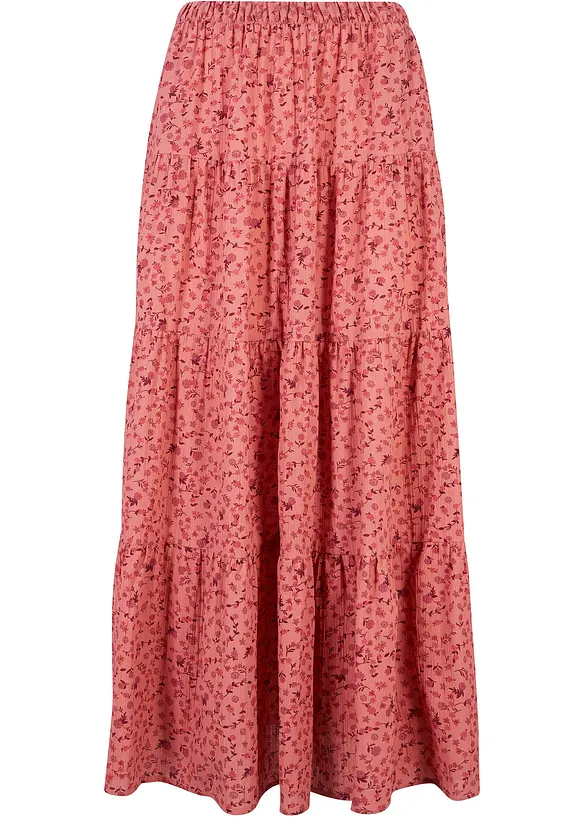 Maxirock aus reiner Baumwolle in rosa von vorne - bonprix Maxirock aus reiner Baumwolle in rosa von vorne - bonprix