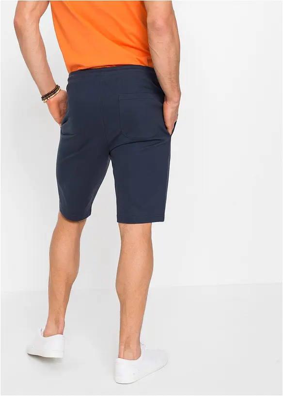 Sweat-Bermuda aus reiner Baumwolle in blau von hinten - bonprix