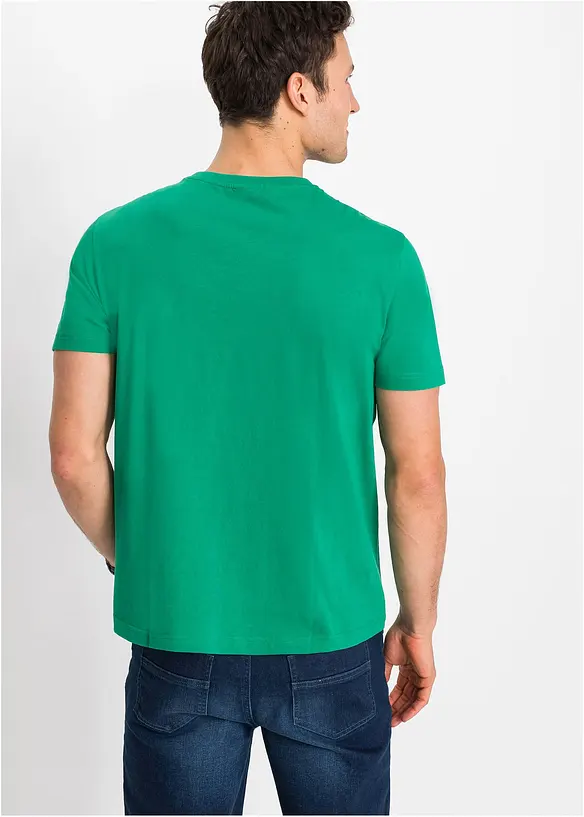T-Shirt aus reiner Bio-Baumwolle (2er Pack) in grün von hinten (im Anschnitt) - bonprix