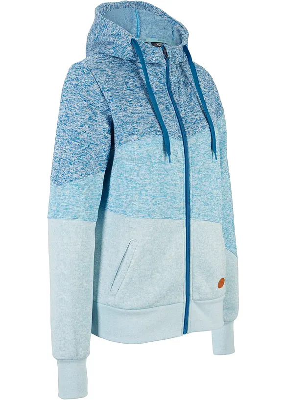 Kapuzen-Sweatjacke in blau von vorne - bonprix