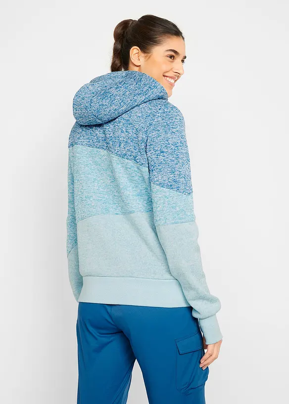 Kapuzen-Sweatjacke in blau von hinten (im Anschnitt) - bonprix