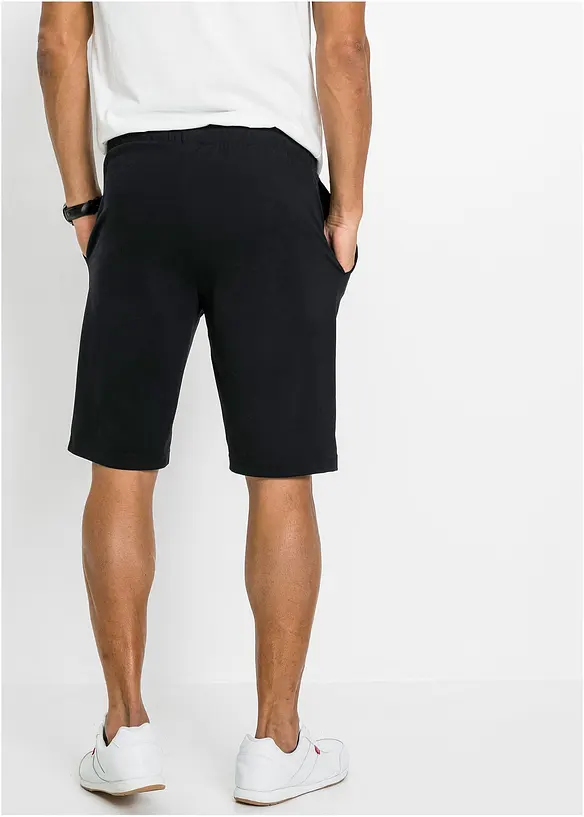 Jersey-Shorts (2er Pack) in schwarz von hinten - bonprix