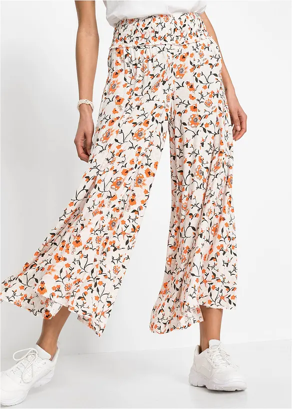 Palazzo-Hose aus fließender Viskose in beige von vorne - bonprix Palazzo-Hose aus fließender Viskose in beige von vorne - bonprix