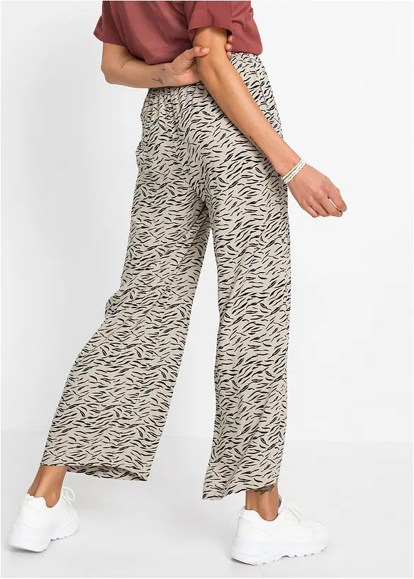 Bedruckte Palazzo-Hose in beige von hinten - bonprix Bedruckte Palazzo-Hose in beige von hinten - bonprix