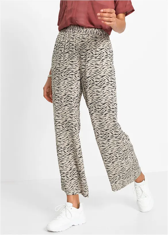 Bedruckte Palazzo-Hose in beige von vorne - bonprix Bedruckte Palazzo-Hose in beige von vorne - bonprix