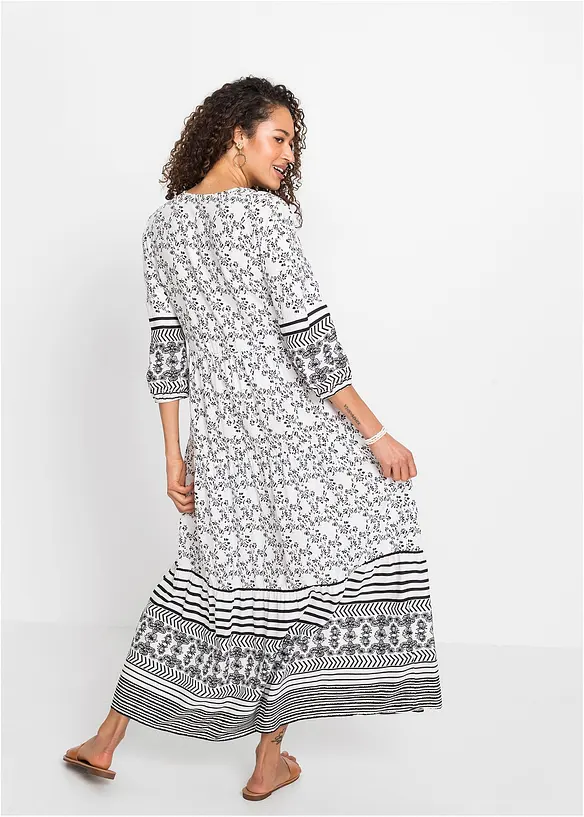 Maxikleid aus fließender Viskose in weiß von hinten (Totalaufnahme) - bonprix Maxikleid aus fließender Viskose in weiß von hinten (Totalaufnahme) - bonprix