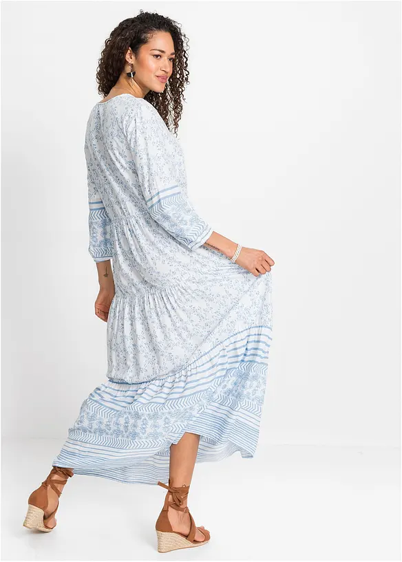 Maxikleid aus fließender Viskose in weiß von hinten (Totalaufnahme) - bonprix Maxikleid aus fließender Viskose in weiß von hinten (Totalaufnahme) - bonprix
