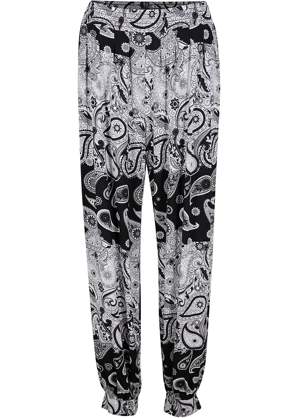 Jersey-Haremshose aus fließendem Viskose-Mix in schwarz von vorne - bonprix Jersey-Haremshose aus fließendem Viskose-Mix in schwarz von vorne - bonprix