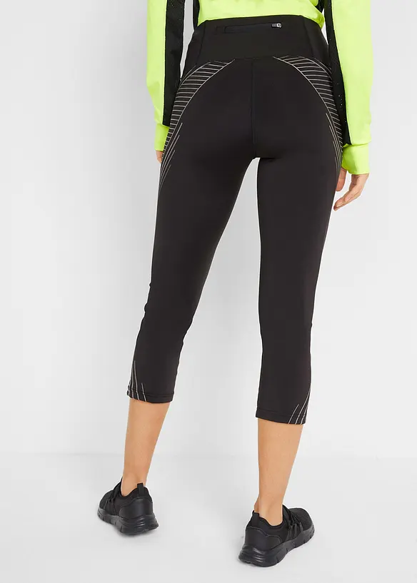 Sport-Leggings mit Tasche, 3/4-Länge in schwarz von hinten - bonprix Sport-Leggings mit Tasche, 3/4-Länge in schwarz von hinten - bonprix