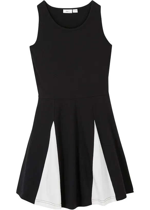 Jerseykleid aus reiner Bio-Baumwolle in schwarz von vorne - bonprix