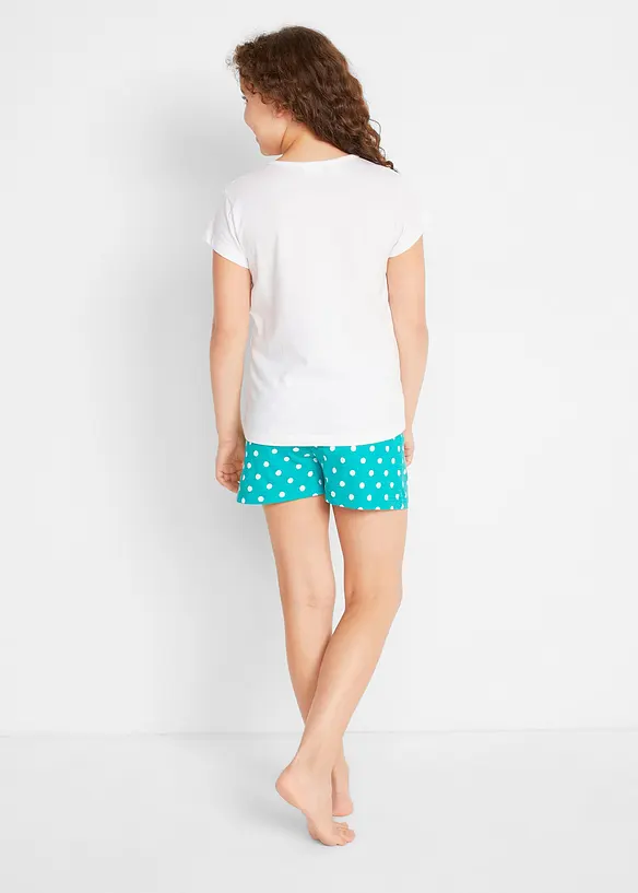 Shorty aus reiner Baumwolle (4-tlg. Set) in grün von hinten (Totalaufnahme) - bonprix