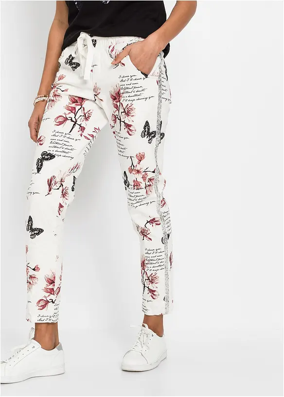Hose im Loose Fit in weiß von vorne - bonprix
