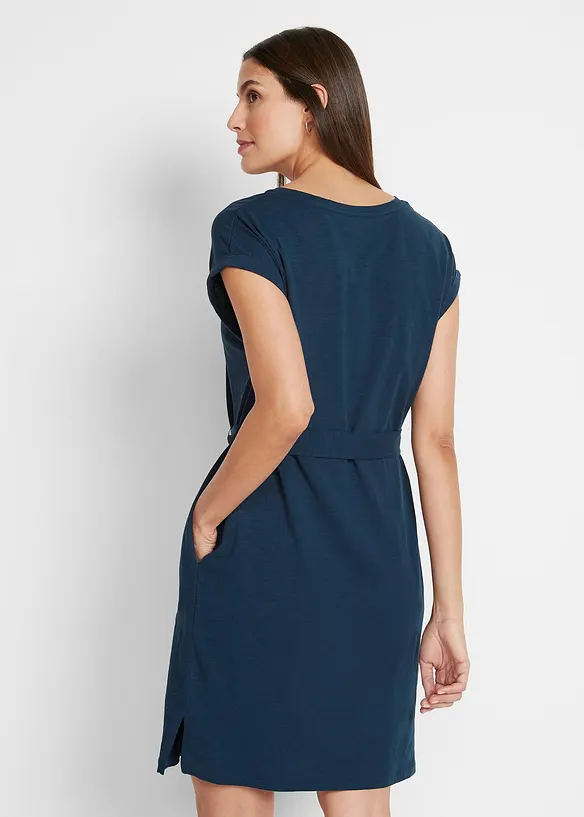 Shirtkleid aus reiner Baumwolle in blau von hinten (Totalaufnahme) - bonprix Shirtkleid aus reiner Baumwolle in blau von hinten (Totalaufnahme) - bonprix