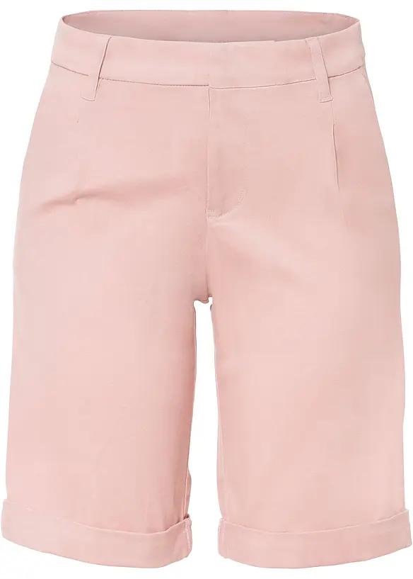 Bermuda aus elastischem Baumwoll-Mix in rosa von vorne - bonprix
