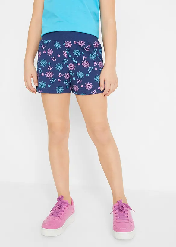 Jersey-Shorts aus reiner Bio-Baumwolle (2er Pack) in blau von vorne - bonprix