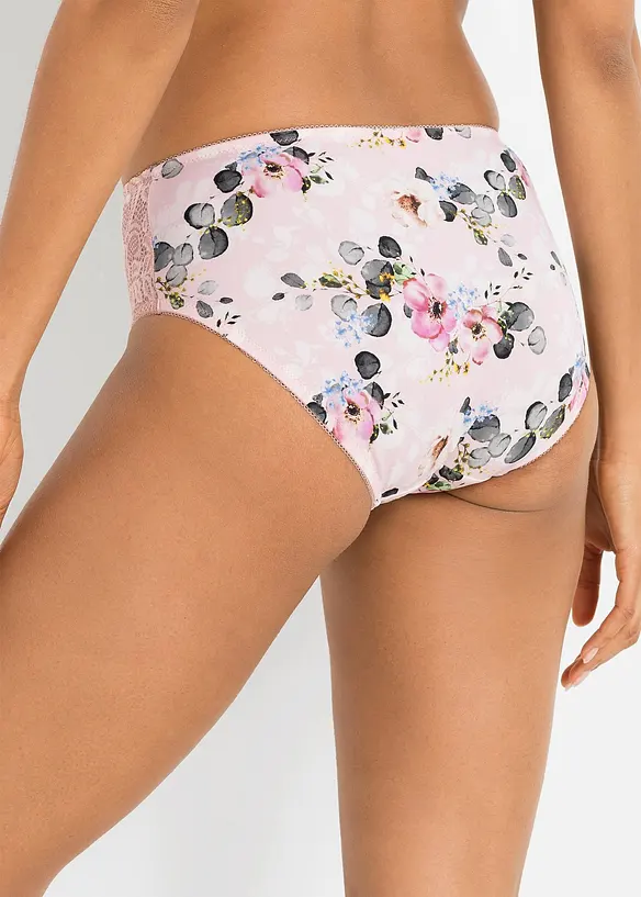 Maxislip mit zarter Spitze (2er Pack) in rosa von hinten - bonprix