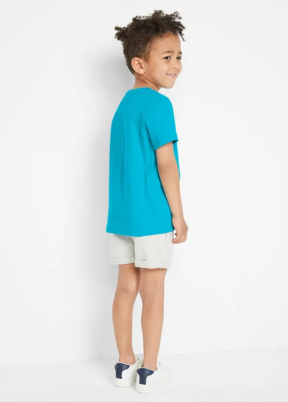 T-Shirt und Shorts (2-tlg.Set) in blau von hinten (Totalaufnahme) - bonprix