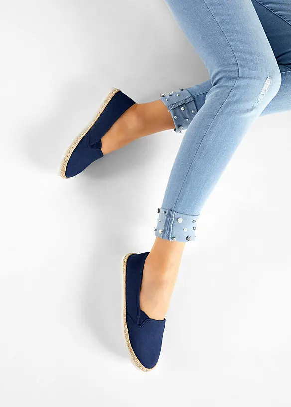Espadrilles in Bast-Optik in blau - bonprix