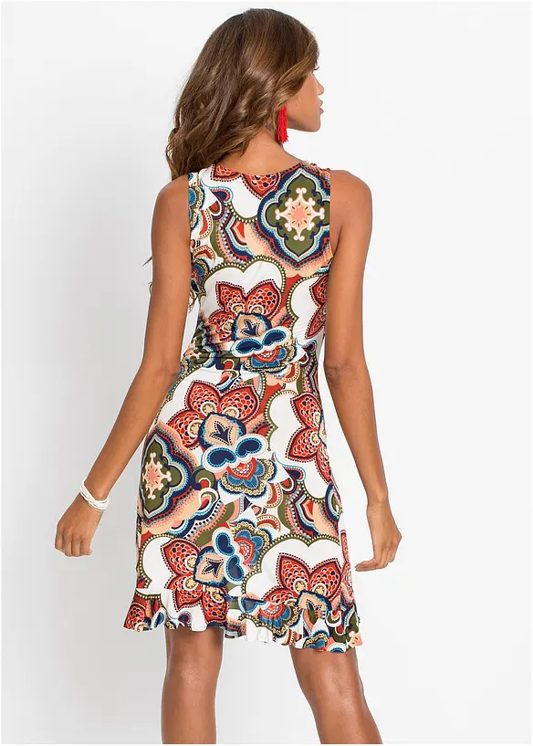 Minikleid mit Volants in weiß von hinten (Totalaufnahme) - bonprix Minikleid mit Volants in weiß von hinten (Totalaufnahme) - bonprix