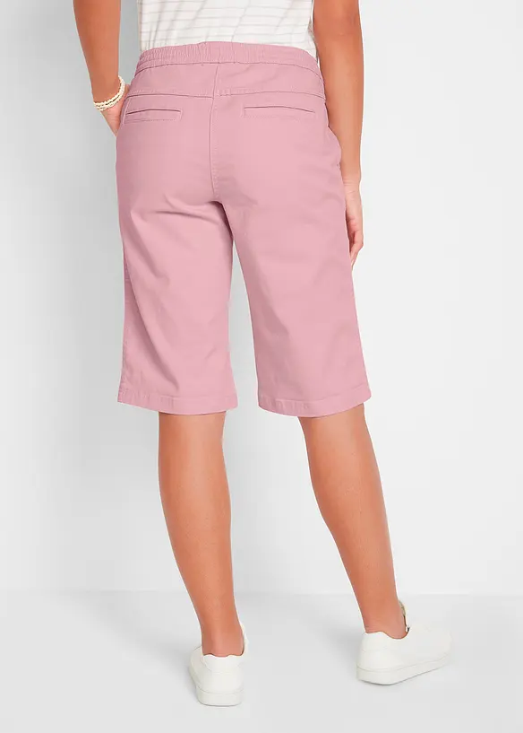 Bermuda mit Bequembund aus Baumwoll-Mix in rosa von hinten - bonprix