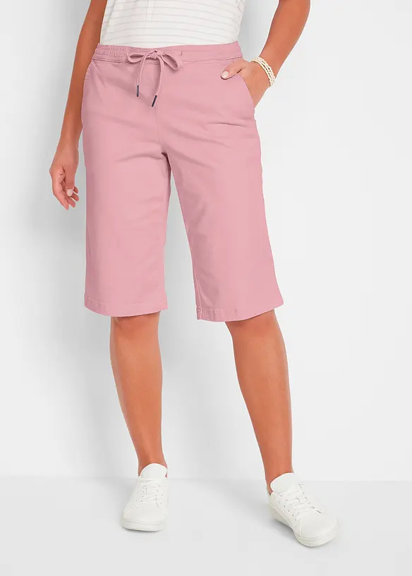 Bermuda mit Bequembund aus Baumwoll-Mix in rosa von vorne - bonprix