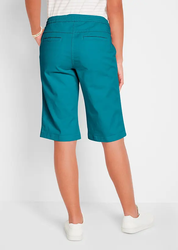 Bermuda mit Bequembund aus Baumwoll-Mix in petrol von hinten - bonprix