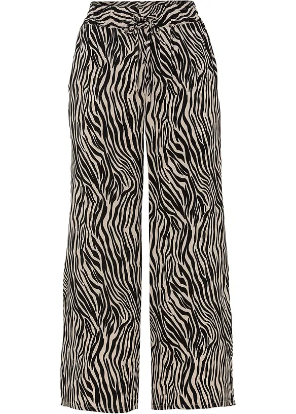 Culotte aus fließender Viskose in schwarz von vorne - bonprix Culotte aus fließender Viskose in schwarz von vorne - bonprix
