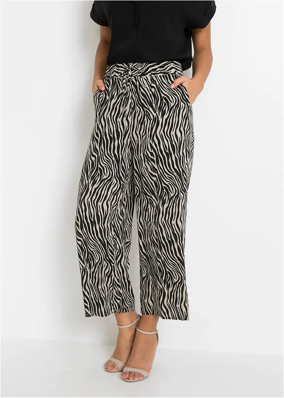 Culotte aus fließender Viskose in schwarz von vorne - bonprix Culotte aus fließender Viskose in schwarz von vorne - bonprix