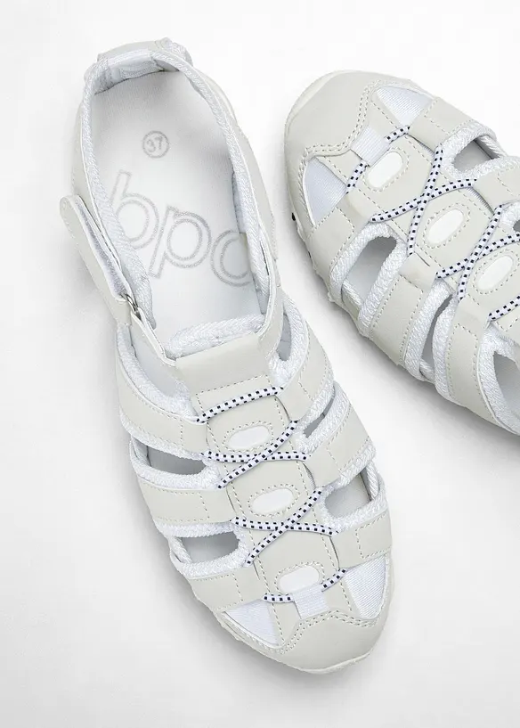 Komfort-Trekkingsandalen mit Profilsohle in weiß - bonprix