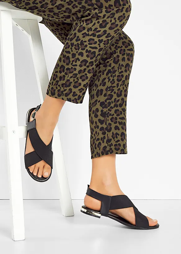 Sandalen mit elastischen Riemen in schwarz - bonprix