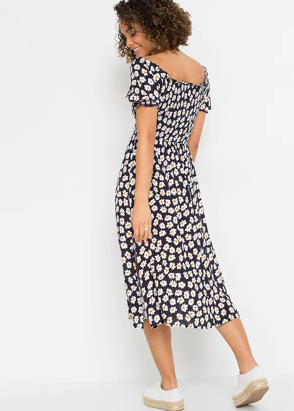 Midikleid aus reiner Viskose in blau von hinten (Totalaufnahme) - bonprix Midikleid aus reiner Viskose in blau von hinten (Totalaufnahme) - bonprix