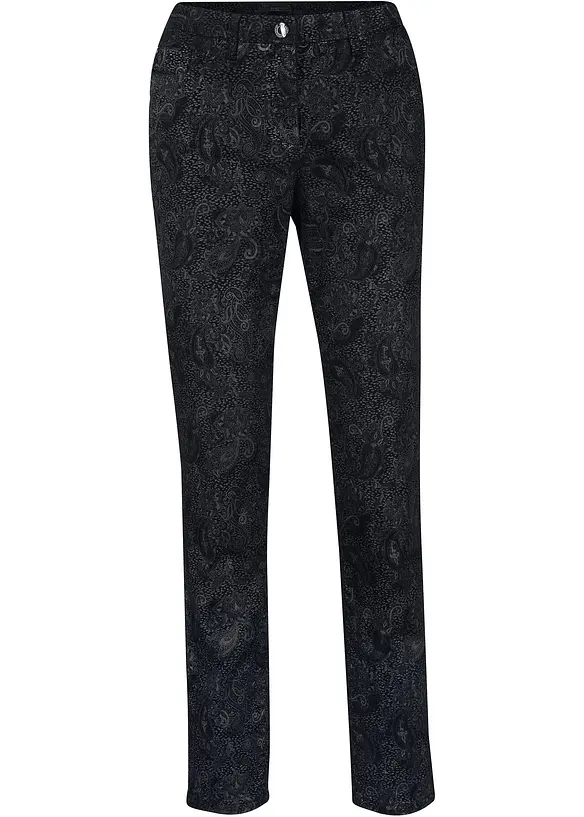 Twillhose mit edlem Druck in schwarz von vorne - bonprix