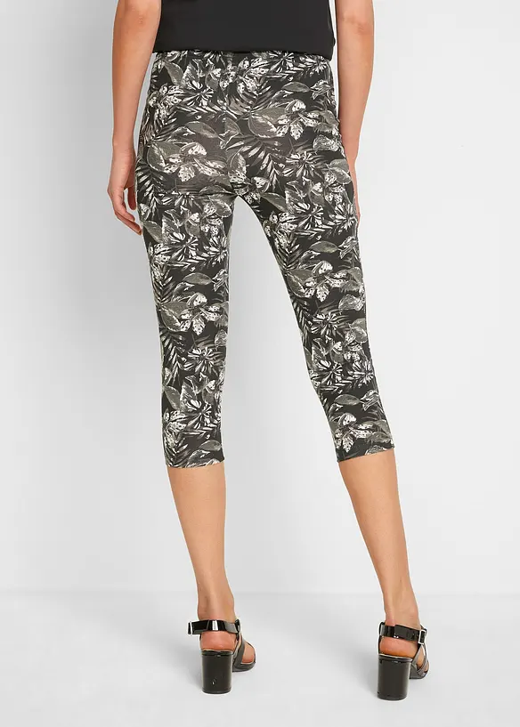 Capri-Leggings aus Baumwoll-Mix in schwarz von hinten - bonprix