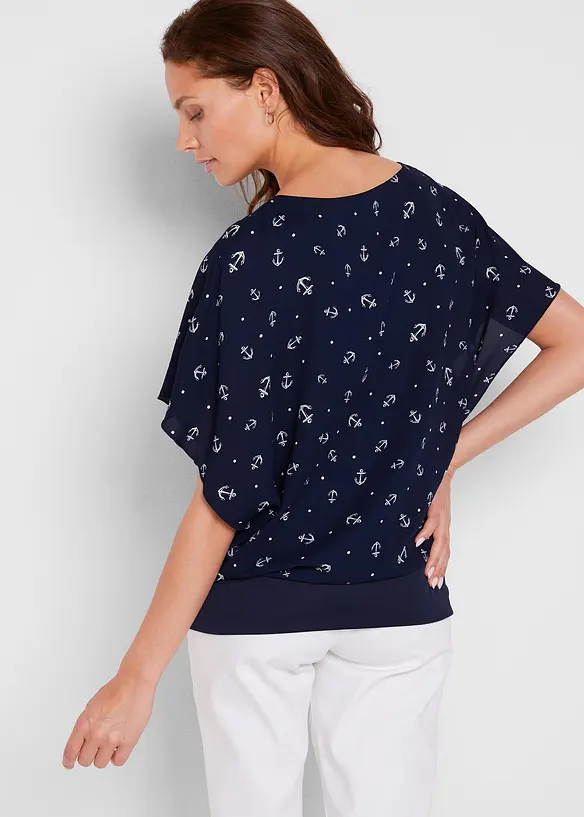 Blusenshirt aus Georgette in blau von hinten (im Anschnitt) - bonprix Blusenshirt aus Georgette in blau von hinten (im Anschnitt) - bonprix