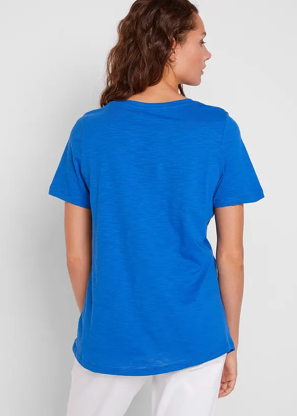 T-Shirt aus reiner Bio-Baumwolle in blau von hinten (im Anschnitt) - bonprix T-Shirt aus reiner Bio-Baumwolle in blau von hinten (im Anschnitt) - bonprix