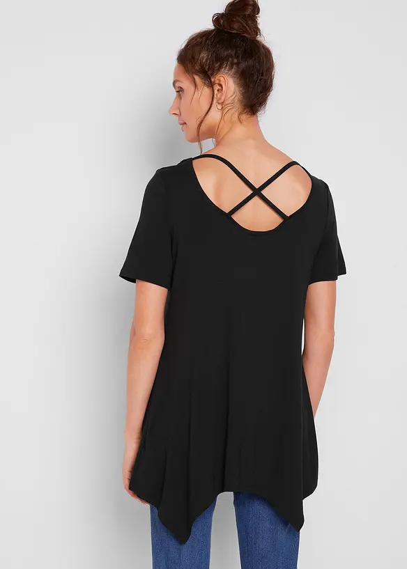 Zipfel Longshirt, kurzarm in schwarz von hinten (im Anschnitt) - bonprix Zipfel Longshirt, kurzarm in schwarz von hinten (im Anschnitt) - bonprix