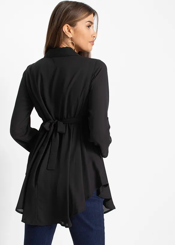 Longbluse in schwarz von hinten (im Anschnitt) - bonprix