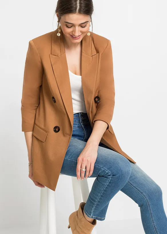 Blazer in braun von vorne (im Anschnitt) - bonprix