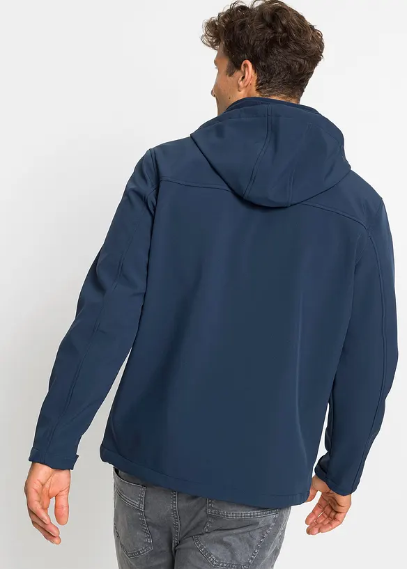 Wasserabweisende Softshelljacke in blau von hinten (im Anschnitt) - bonprix