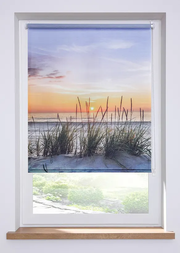 Sichtschutzrollo mit Strand-Motiv in beige - bonprix