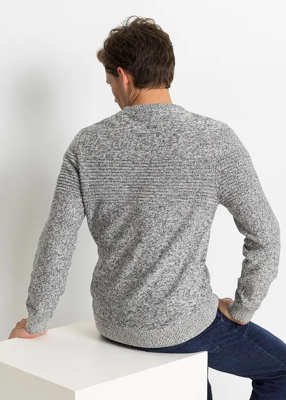 Pullover aus reiner Baumwolle in grau von hinten (im Anschnitt) - bonprix