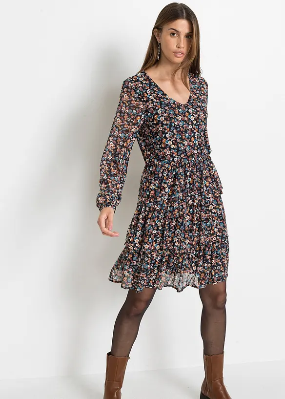 Minikleid aus Mesh in schwarz von vorne (Totalaufnahme) - bonprix Minikleid aus Mesh in schwarz von vorne (Totalaufnahme) - bonprix