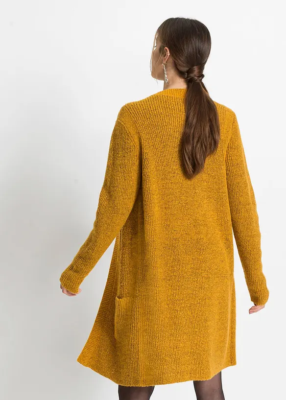 Longstrickjacke in orange von hinten (im Anschnitt) - bonprix