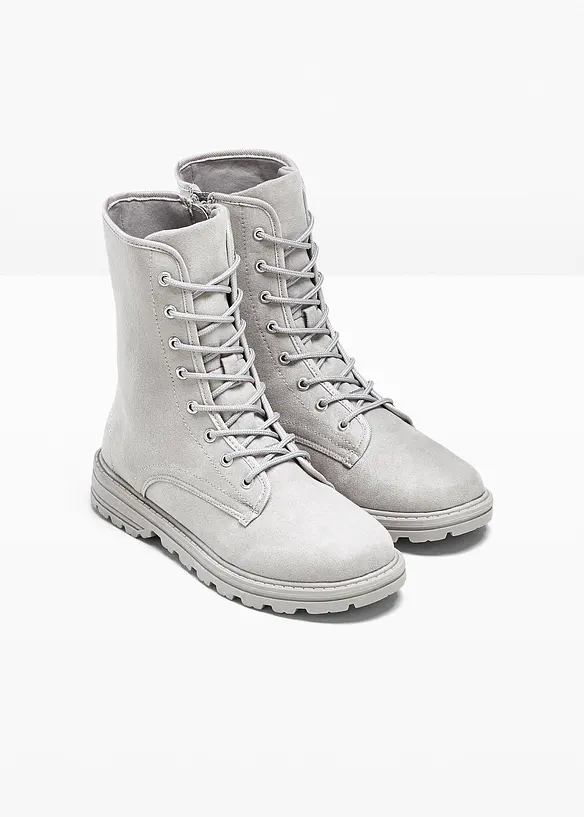 Schnürboots mit Profilsohle in grau - bonprix