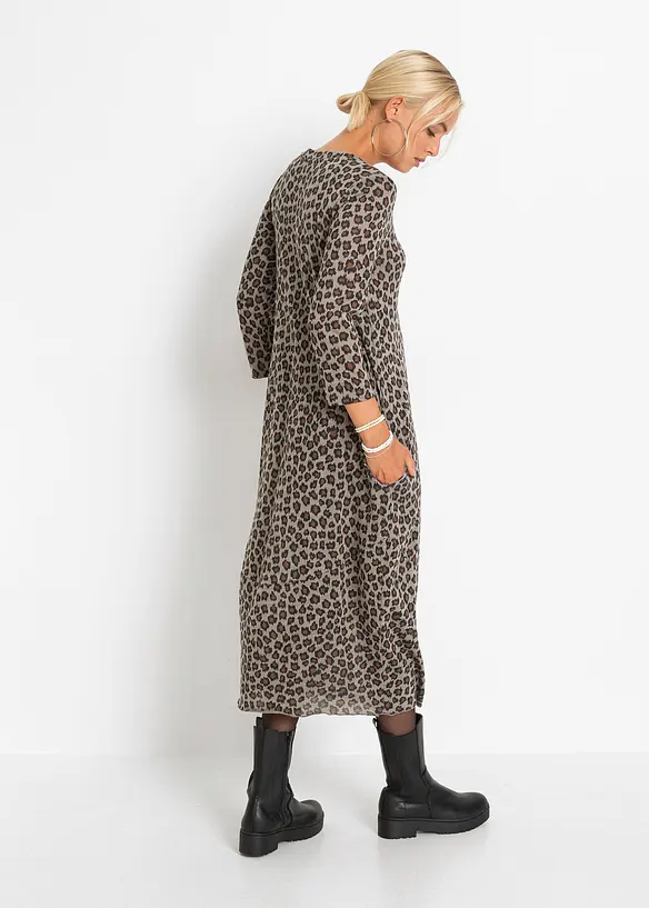 Shirt-Midikleid in braun von hinten (Totalaufnahme) - bonprix