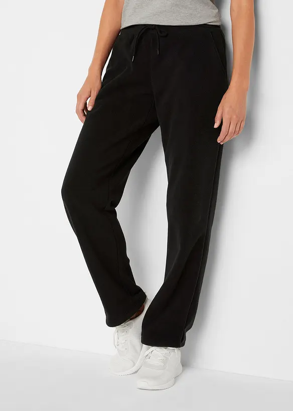 Schlupfhose aus Fleece in schwarz von vorne - bonprix Schlupfhose aus Fleece in schwarz von vorne - bonprix