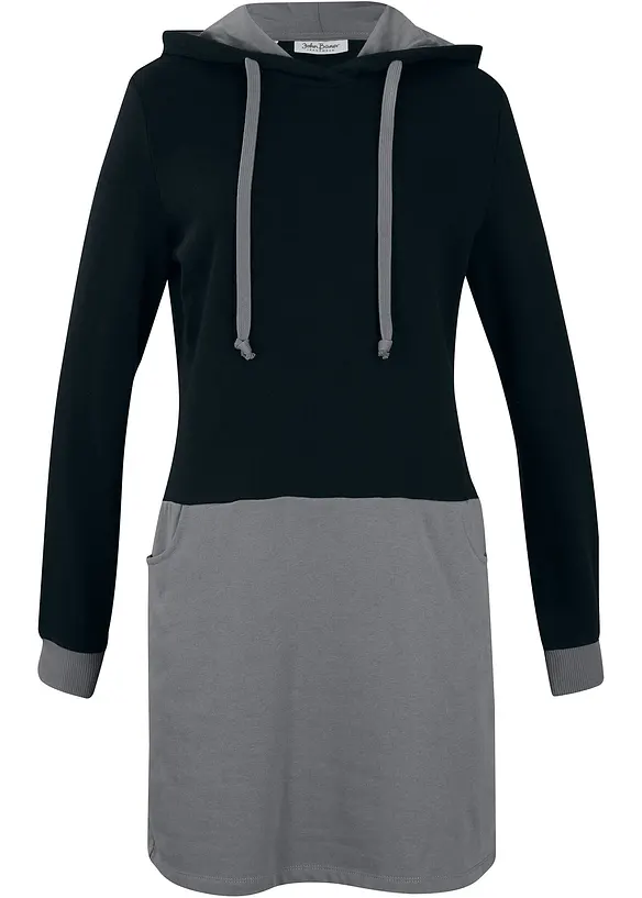 Sweatkleid in schwarz von vorne - bonprix Sweatkleid in schwarz von vorne - bonprix